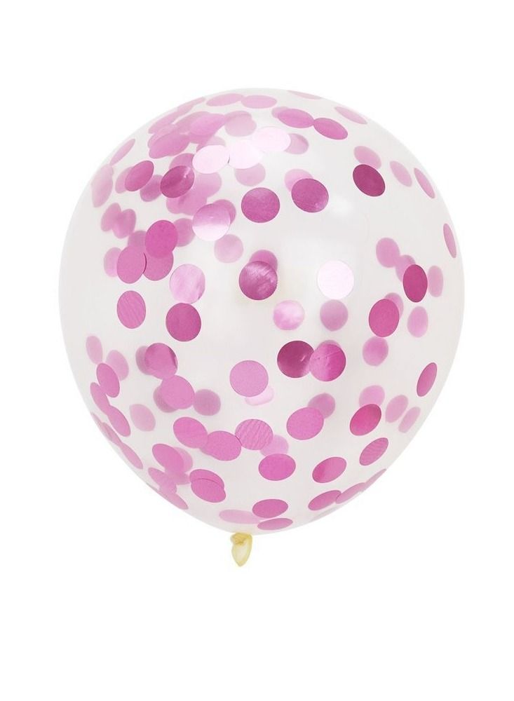 Unique 16in Clear Balloon With Heart Confetti 5ct - Image 1