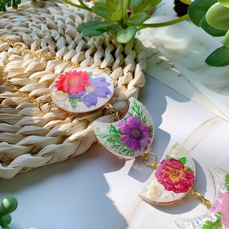 Snoogg قالب سيليكون إبوكسي ريزن SNOOGG 5 قمر 5 مراحل وقمر واحد و4 أنواع من النجوم لمشاريع فن الرزين، DIY، تزيين المنزل - Image 5