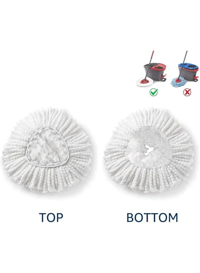 Zalcoon 4 Spin Mop Heads Replacement, Handle, Base & upgraded Scrub Brush Compatible with Vileda EasyWiring Head Replacement for Floor Cleaning, Triangle Shape - Image 5