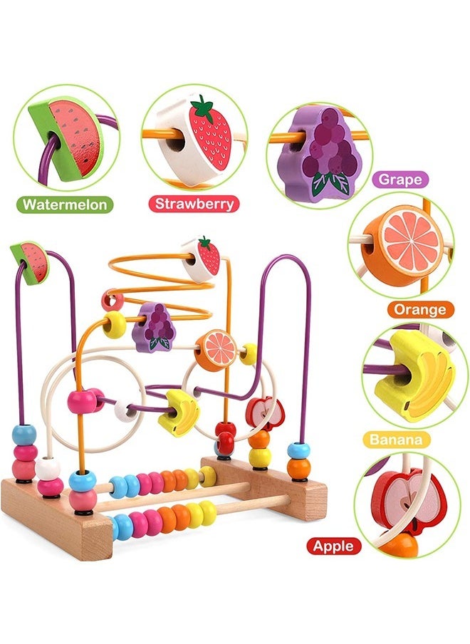 YelaJoy - Bead Maze Wooden Baby Toddler Toys, Roller Coaster Abacus Toys, Preschool Educational Toys, With Smooth Surface, For Arithmetic Enlightenment and Color Recognition, Birthday Gifts for Kids Boys Girls - Image 1