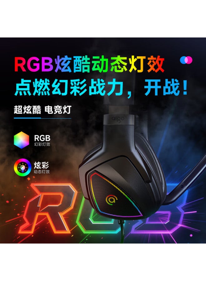 aigo Wired Gaming Headset With 7.1 Surround Sound, Lightweight Rgb Lighting - Image 3