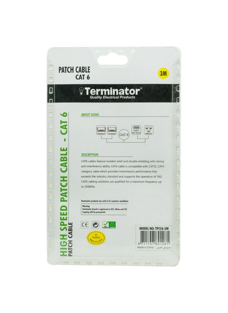 Terminator Terminator Patch Cord Cat 6 Cable 3 Meter - Image 2