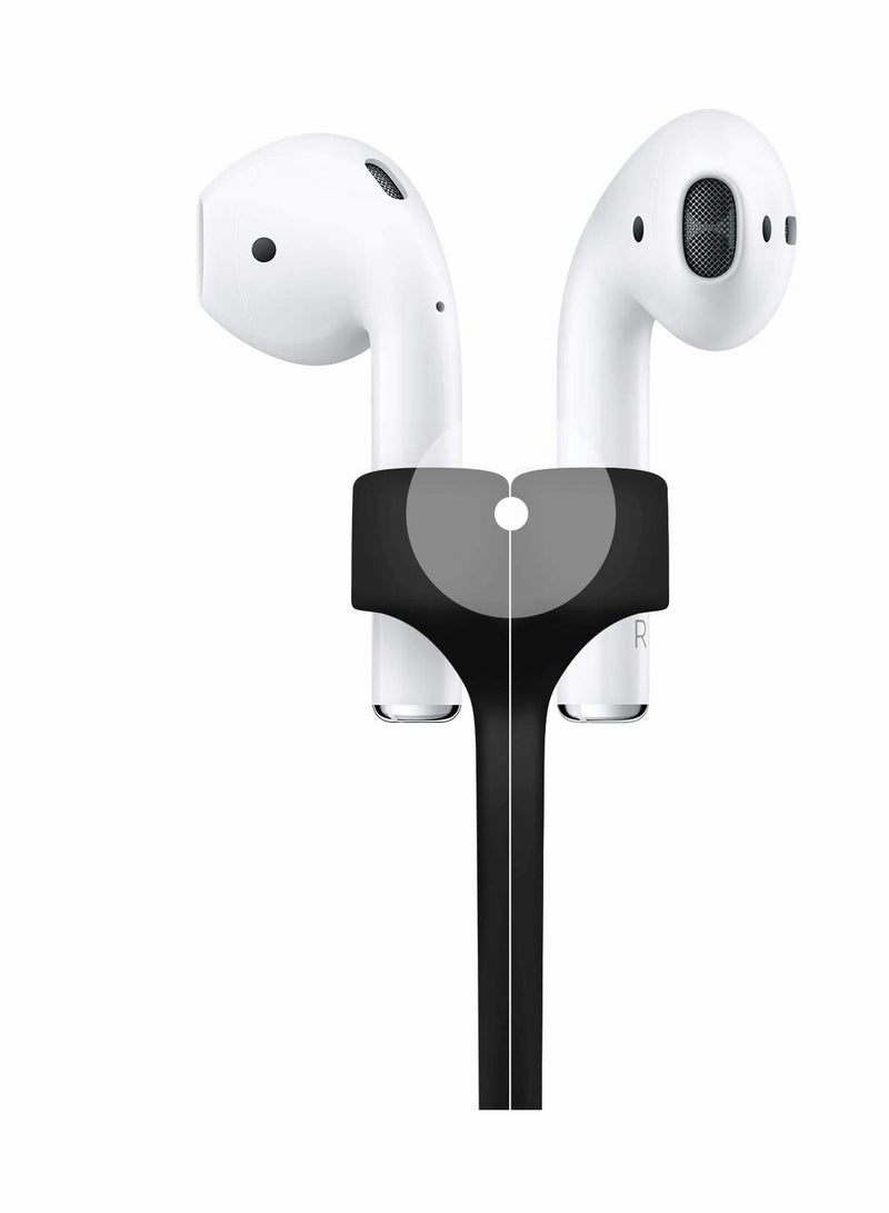 SYOSI Silica Gel Neck Rope Cord Colorful Soft Sport String Tether Lanyard Running Silicone Wire Cable Connector for Magnetic Anti Lost Strap 4PCS (White Black Grey Blue) - Image 2