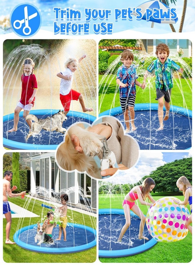 YSJILIDE Splash Pad for Kids and Dog, YSJILIDE Non-Slip Large Sprinkler Splash Play Mat, 127" Sprinkler Pool for Outside Backyard Dog Pool - Image 4