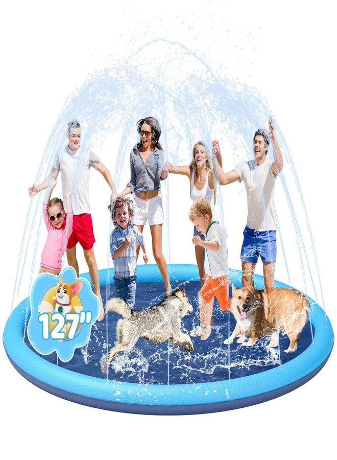 YSJILIDE Splash Pad for Kids and Dog, YSJILIDE Non-Slip Large Sprinkler Splash Play Mat, 127" Sprinkler Pool for Outside Backyard Dog Pool - Image 1