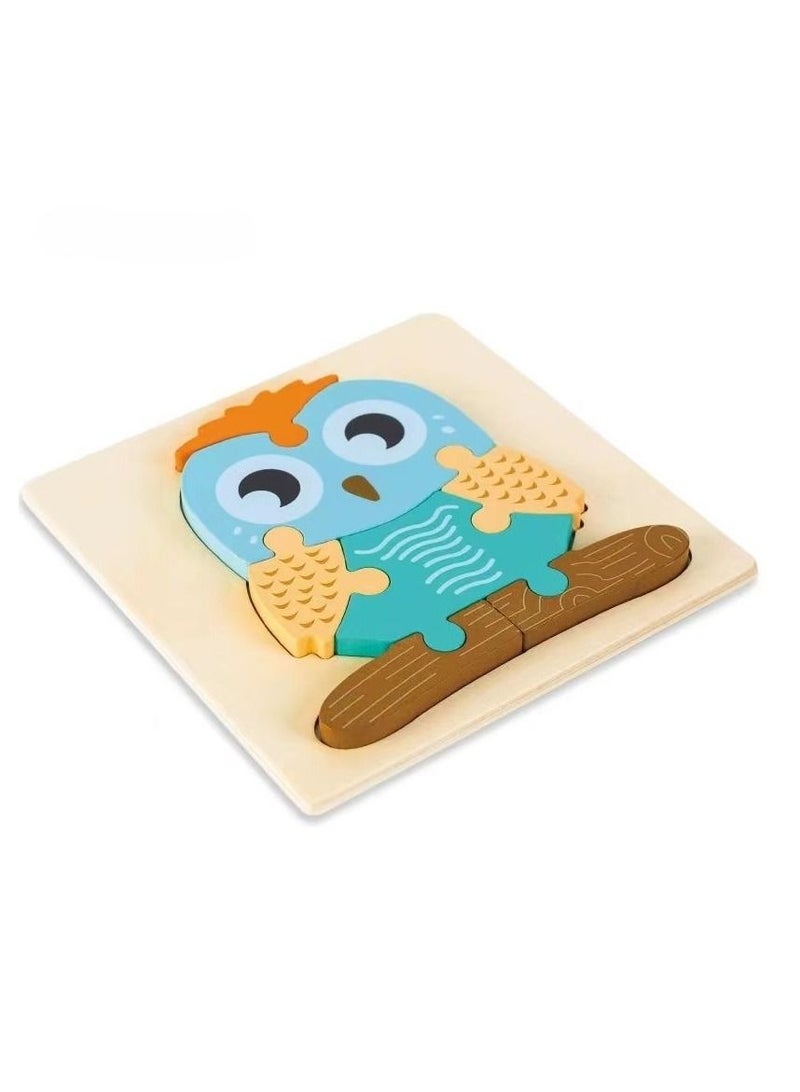 Three-Dimensional Wooden Hand Grasping Jigsaw Puzzle Macarons Young Children Cartoon Animal Transportation Early Education Enlightenment Assembled Toys - Image 1