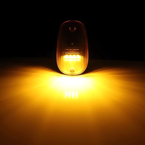 KOMAS 5pcs Amber Lens Cab Roof Marker Lights, Top Lamp Clearance Running Light Replacement + T10 Set for Truck SUV 2003-2018 Dodge Ram 1500 2500 3500 4500 5500 (Amber Lens without Bulbs) - Image 5