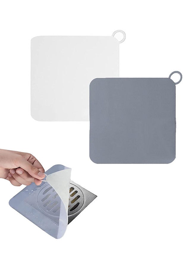 Depend Silicone Drain Cover White 8 in 20cm 2 Pcs Tub Stopper Floor Anti Odor Mat Drain Cover for Shower Floor Anti Cockroach Deodorizing Drain Cover Kitchen Seal for Kitchen Laundry Toilet and Else  - Image 1