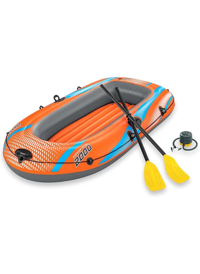Bestway Kondor 2000 Inflatable Rubber Boat Dinghy For 1 Adult 1 Child 196X106cm  - Image 1