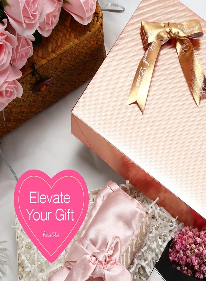ROSEGLD 12 Gift Boxes with Lids - 11x8.5x1.5 Inches, Apparel Gift Boxes in Glossy Rose Gold with Grain Texture - Image 3