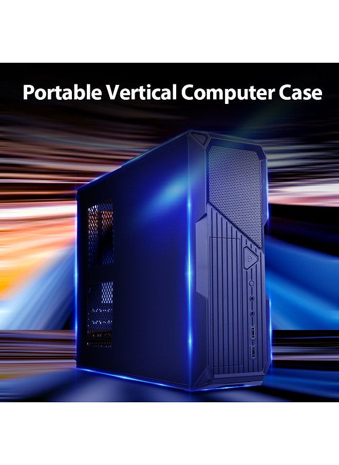 Generic - Portable Vertical Computer Case Support Micro-ATX/ITX Motherborad Half-height Graphics Card 8cm Height CPU Radiator Black - Image 1