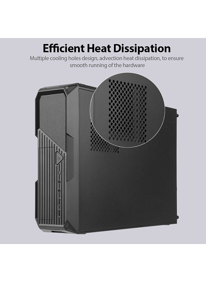 Generic - Portable Vertical Computer Case Support Micro-ATX/ITX Motherborad Half-height Graphics Card 8cm Height CPU Radiator Black - Image 1