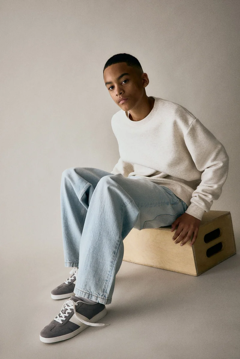 اتش اند ام جينز فضفاض مرن مريح