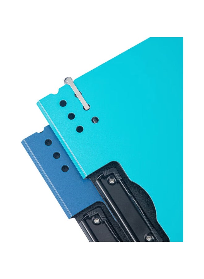 Fizz Feizhi (Fizz) High-Quality A4 Landscape Folding Clipboard, Conference Folder, Thickened Hard File Folder, Exam Paper Storage Folder, Office Supplies, Poetry Recitation Contract Clipboard, Sky Blue A6380 - Image 1