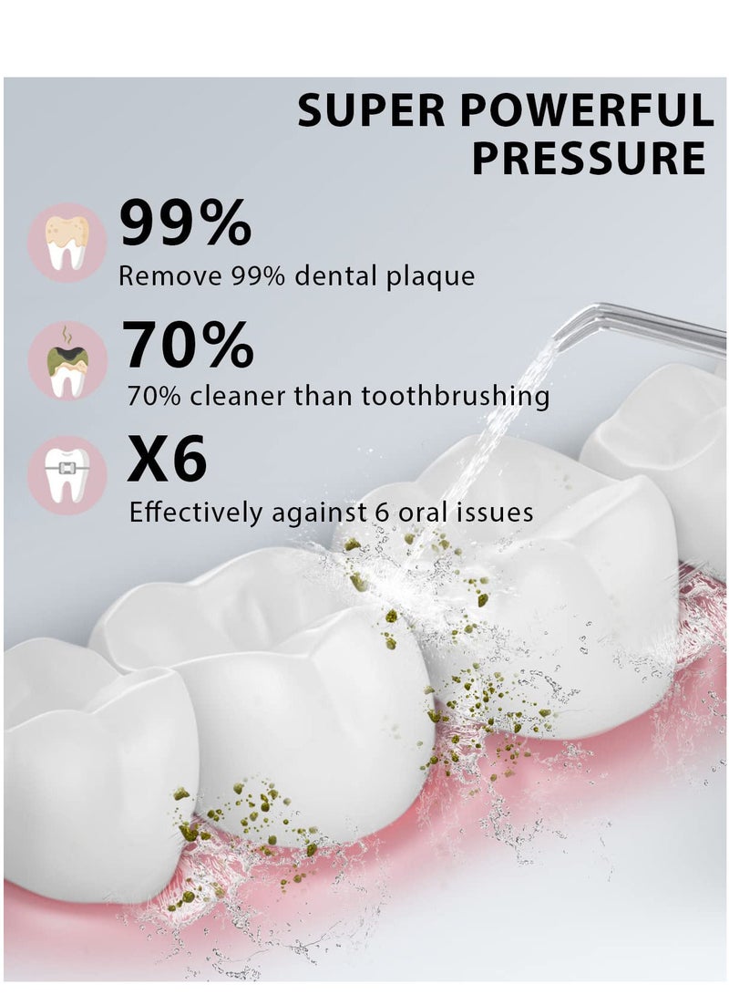 Fairywill Portable Oral Irrigator USB Rechargeable Dental Water Flosser Jet Irrigator Dental Teeth Cleaner 3 Modes 300ML Set - Image 4