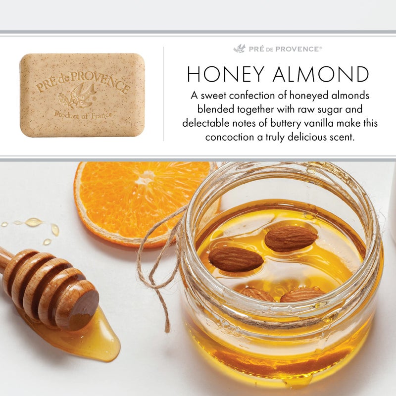 Pre de Provence Artisanal French Moisturizing Soap Bar, Shea Butter Enriched, Quad Milled for Long Lasting Rich Smooth Lather, 5.3 Ounce, Honey Almond - Image 5