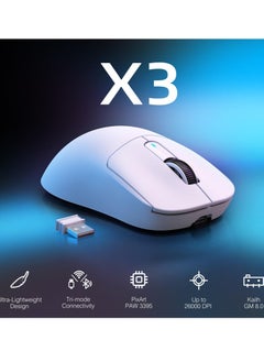 Attack Shark X3 Lightweight Wireless Gaming Mouse with Tri-Mode 2.4G/USB-C Wired/Bluetooth,Up to 26K DPI, PAW3395 Optical Sensor,5 programmable Buttons for PC/Laptop/Win/Mac  - Image 2
