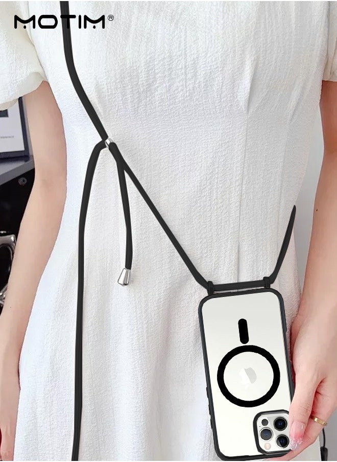 Motim iPhone 16 Pro Max Magsafe Case with Hanging Rope, iPhone 16 Pro Max Crossbody Cover with Strap Neck Cord Lanyard, Soft Shell Adjustable Wrist Tether, Safety Straps Case  - Image 2