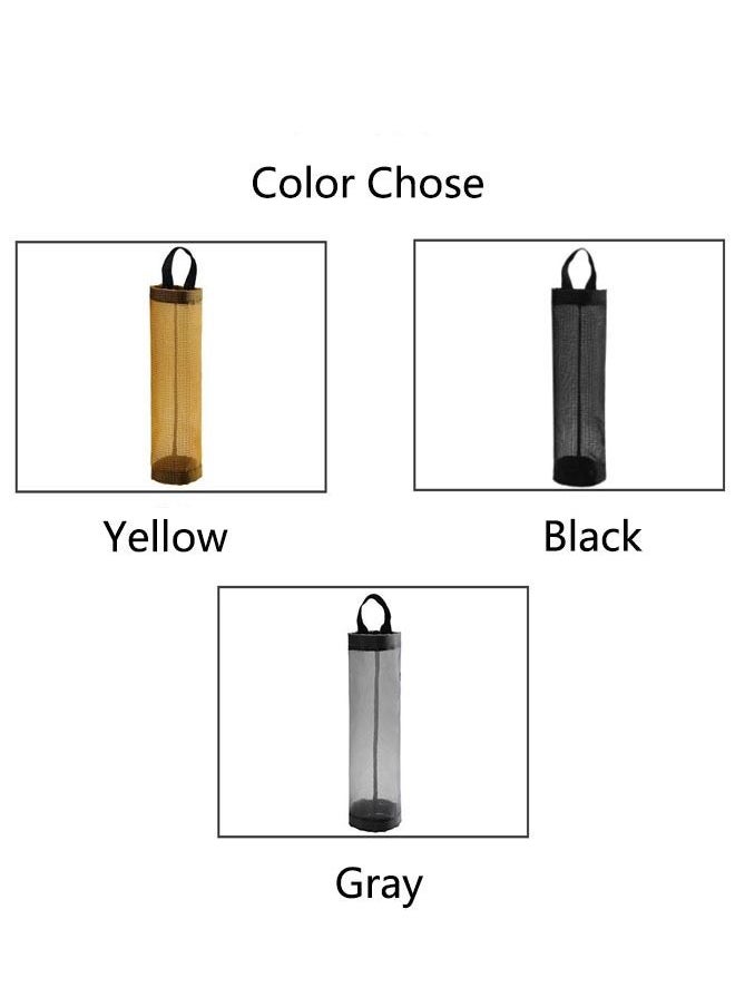 Ant 3-Piece Mesh Garbage Bag Plastic Bag Holder Dispensers, Breathable Washable Folding Hanging Storage Bag Trash bags Holder for Home Kitchen Storage Accessories（Gray/Black/Yellow）  - Image 2