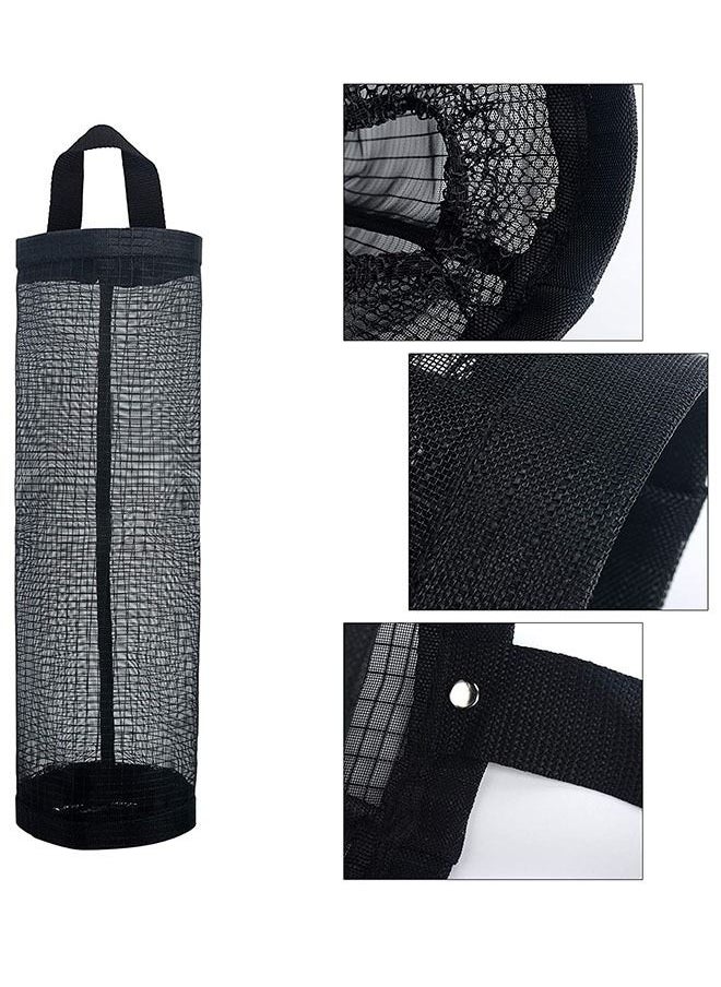 Ant 3-Piece Mesh Garbage Bag Plastic Bag Holder Dispensers, Breathable Washable Folding Hanging Storage Bag Trash bags Holder for Home Kitchen Storage Accessories（Gray/Black/Yellow）  - Image 3