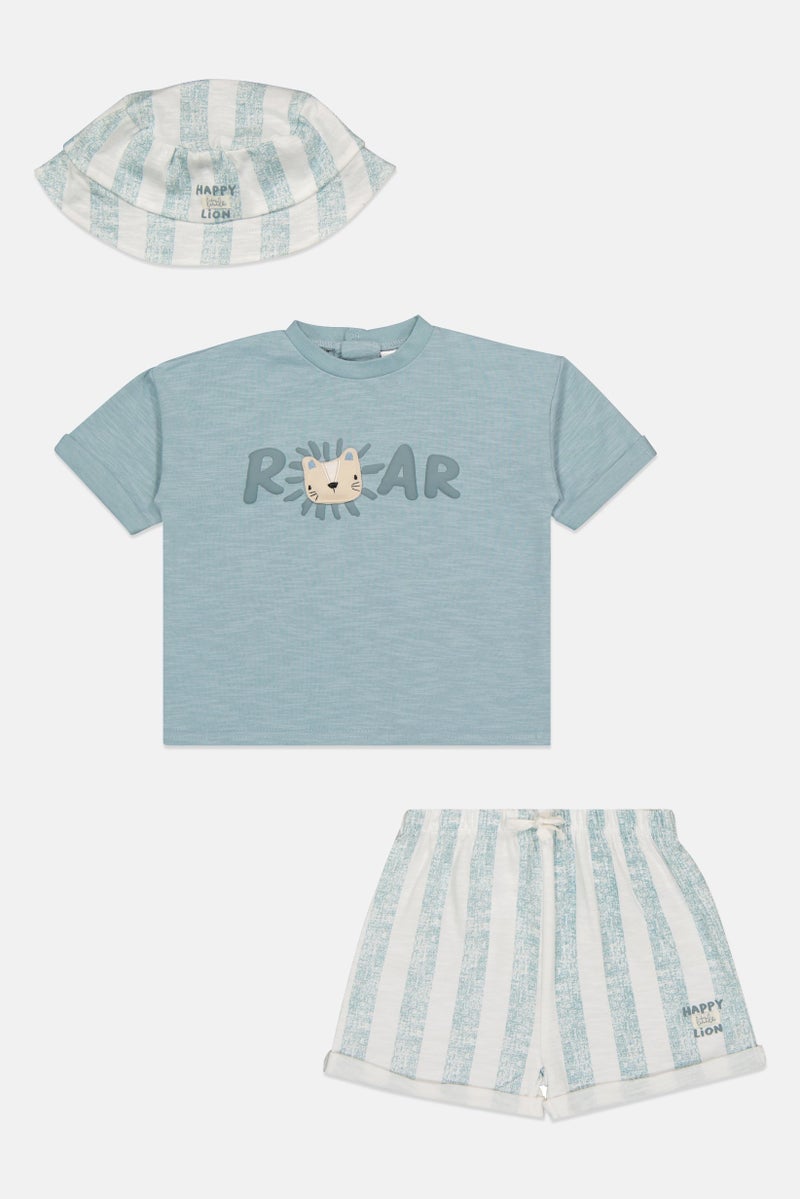 Lily & Jack Toddlers Boy 3 Pieces Graphic Print T-Shirt,Shorts and Bucket Hat Set, Multicolor - Image 2