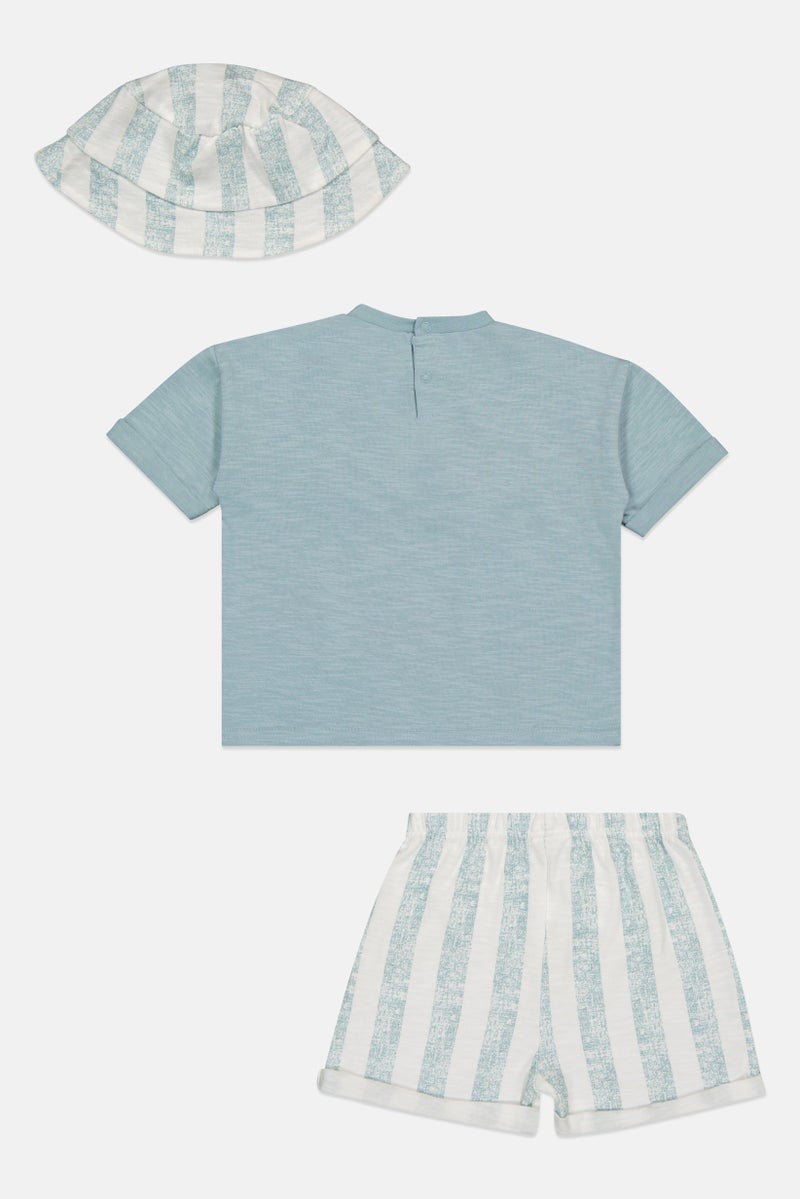 Lily & Jack Toddlers Boy 3 Pieces Graphic Print T-Shirt,Shorts and Bucket Hat Set, Multicolor - Image 3