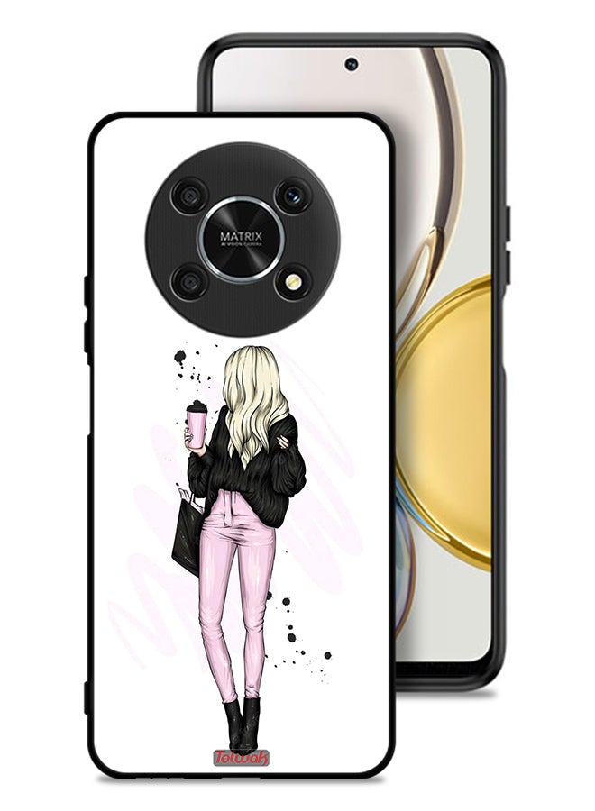 Tolwak Honor X9 5G Protective Case Cover Girl Holding Coffee Cup Art - Image 1