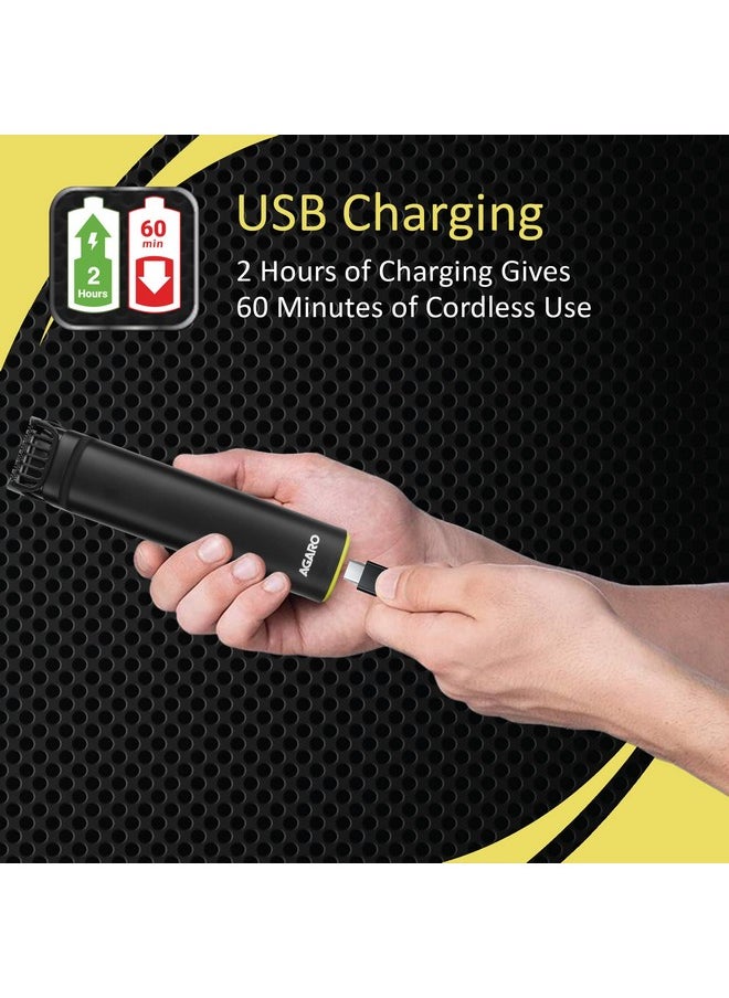 AGARO - Mt 8001 Beard Trimmer For Men 60Min Run Time Usb Charging Fast Charge 20 Length Setting Rechargeable Battery Black - Image 1