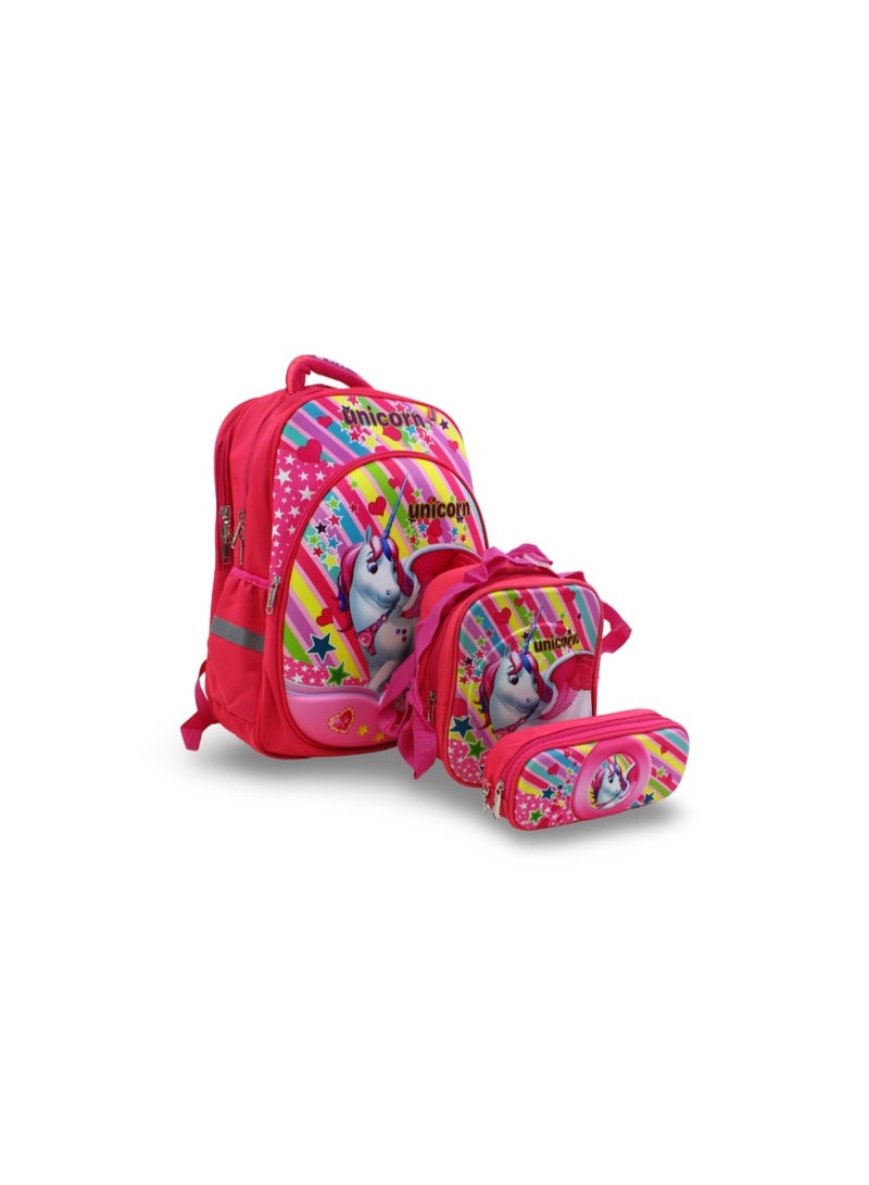 Migo School Set Unicorn Backpack 18 Inches – Watermelon - Image 1