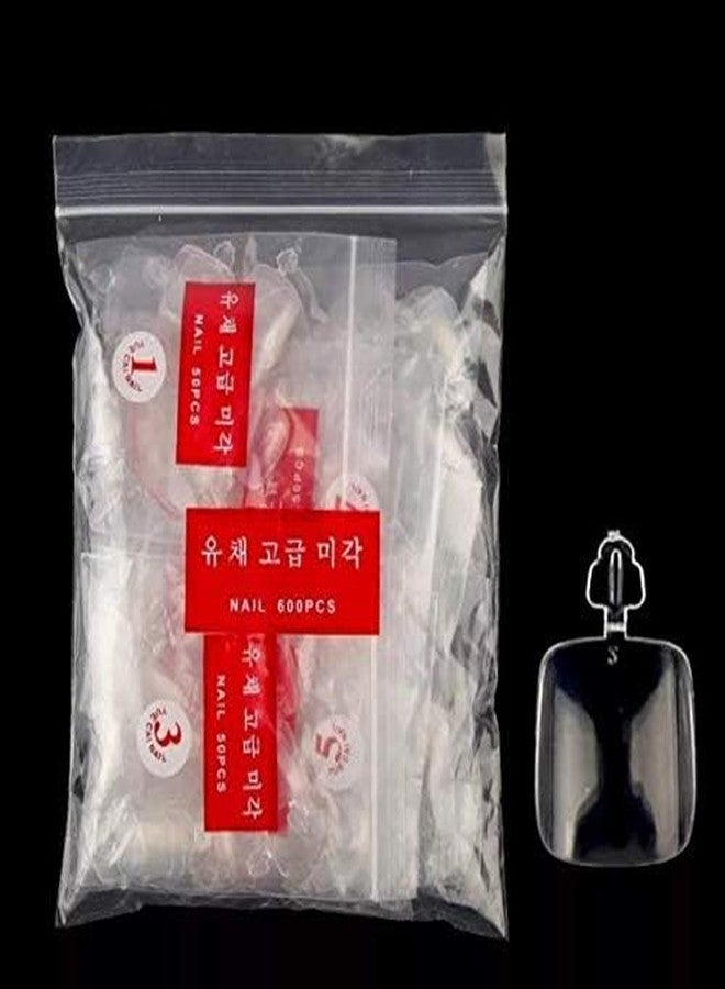 DNHCLL 600 PCS 12 Sizes False Toenails Full Cover Artificial French Acrylic Toenails for Nail Salons and DIY Nail Art (Transparent) - Image 2