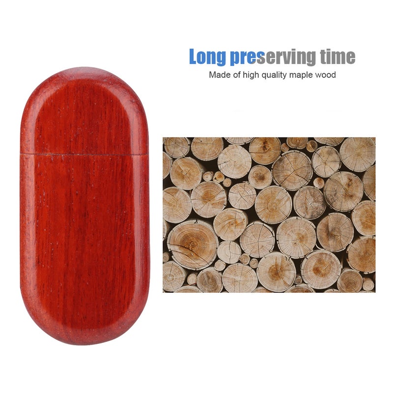 Oval Rosewood Wooden USB 2.0 Flash Memory Drive Storage Stick With Box U Disk 8GB - Image 1