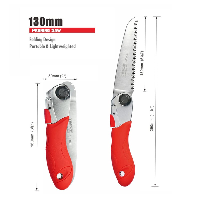 TOOLUX Folding Saw, 5inch Small Pruning Saw for Tree, Wood Hand Saws With Hard Teeth, Quality SK-5 Steel Hunting Saw Foldable with Box for Deer, Tree, Wood and Limb Cutting - Image 4