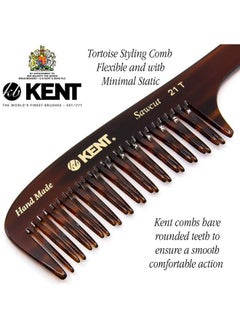 KENT 21T 8 Inch Large Hair Detangling Comb Wide Teeth For Thick Curly Wavy Hair. Long Hair Detangler Comb For Wet And Dry. Handmade Of Quality Cellulose Sawcut Hand Polished Made In England  - Image 4