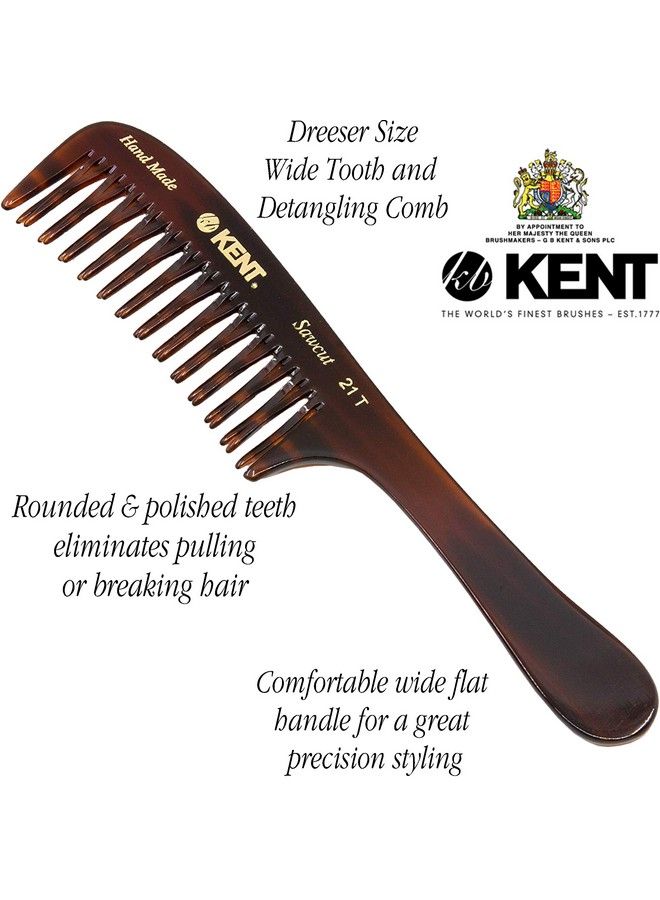 KENT 21T 8 Inch Large Hair Detangling Comb Wide Teeth For Thick Curly Wavy Hair. Long Hair Detangler Comb For Wet And Dry. Handmade Of Quality Cellulose Sawcut Hand Polished Made In England - Image 5