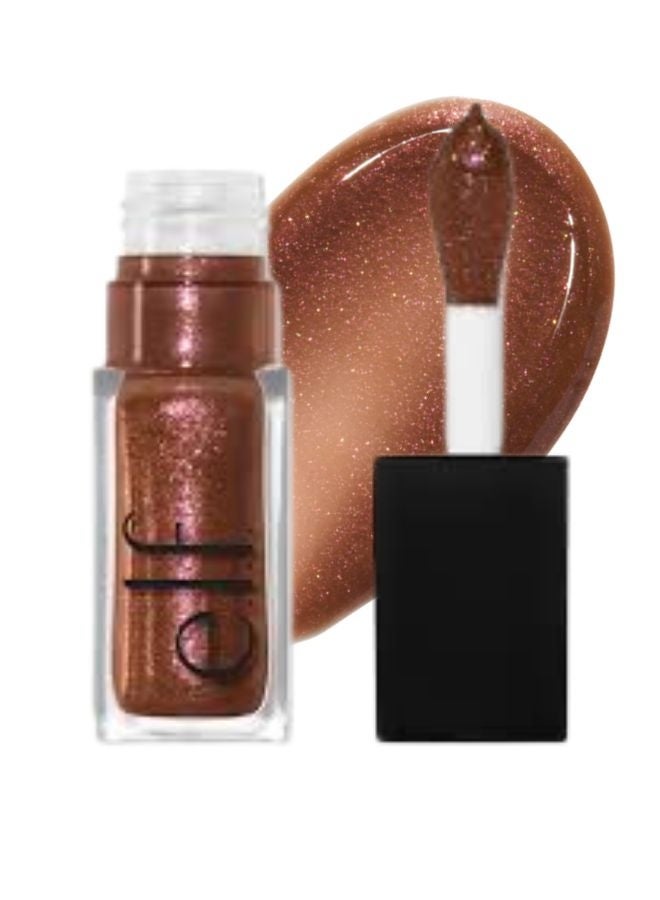 elf e.l.f. Glow Reviver Lip Oil – Chocoluxe (Sheer Chocolate Brown Shade) Hydrating High-Shine Nourishing Lip Oil with Squalane & Fruit Oils – 7.6 ml - Image 1