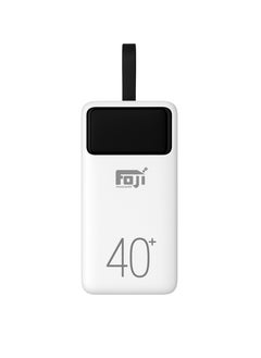 40,000mAh Ultra High Capacity Power Bank with PD 20W & QC 3.0 Fast Charging, 4 Output Ports, LED Digital Display – White