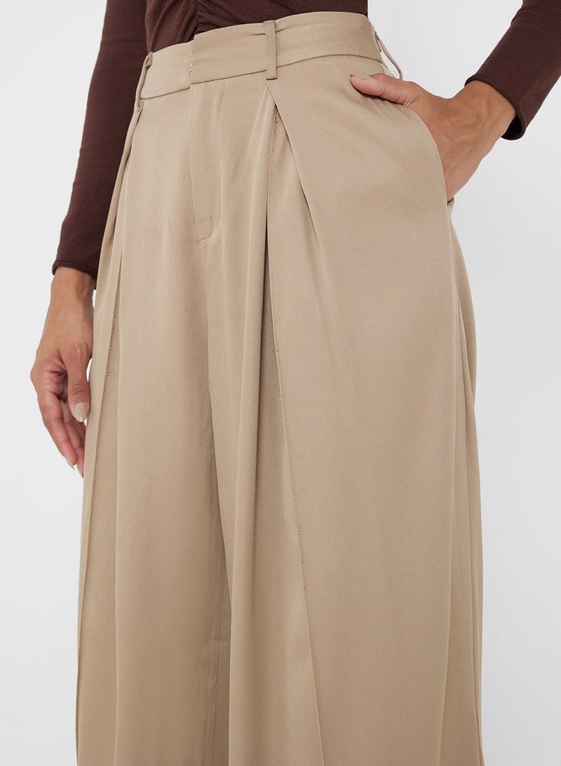 جينجر بنطلون واسع الساق بتفاصيل ثنيات - Image 4