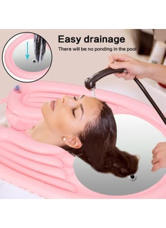 ماركة غير محددة Portable Inflatable Shampoo Basin for Bedside and in Bed for Elderly, Disabled, Pregnant, Injured, Bedridden, Handicapped. Wash Hair in Bed Shampoo Bowl with Drain Tube Use for Washing Coloring Hair  - Image 5