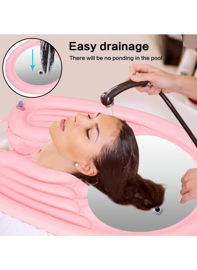 ماركة غير محددة Portable Inflatable Shampoo Basin for Bedside and in Bed for Elderly, Disabled, Pregnant, Injured, Bedridden, Handicapped. Wash Hair in Bed Shampoo Bowl with Drain Tube Use for Washing Coloring Hair  - Image 5