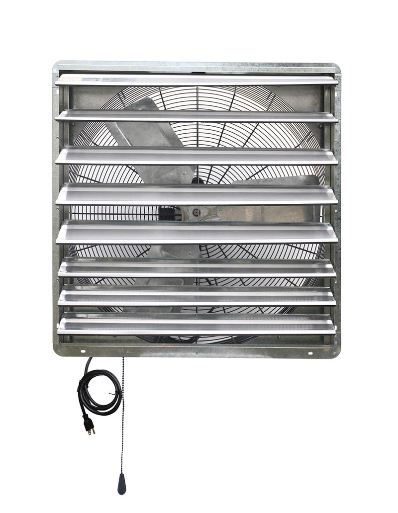 iLIVING 30 Wall Mounted Shutter Exhaust Thermostat Control2 Speeds Vent Fan For Home Attic Shed or Garage Ventilation 5088 CFM 7500 SQF Coverage Area Silver ILG8SF30VT