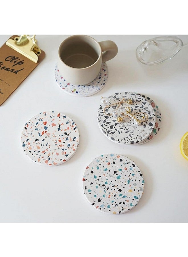 Urbane Home Urbane Home 6 Pcs Diatomite Tea Coaster with Holder - Water Absorbent Hexagonal Tea Cup & Water Glass Cover Top Lid for Teapoy- Cream  - Image 5