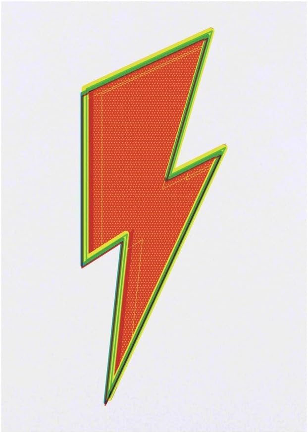 Lightning Bolt Drawing Pop Art Colorful Red Temporary Tattoo Water Resistant SkinSafe NonToxic Transfer TO00061447