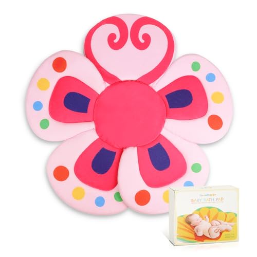 YooxArmor Baby Bath Pad for Infant Bathtub Sink NonSlip Flower Bathtub for Infants 06 Months Soft Baby Sink Bath Cushion for Babies Bath Time Newborns Bath Essentials Must HavesButterfly - Image 1