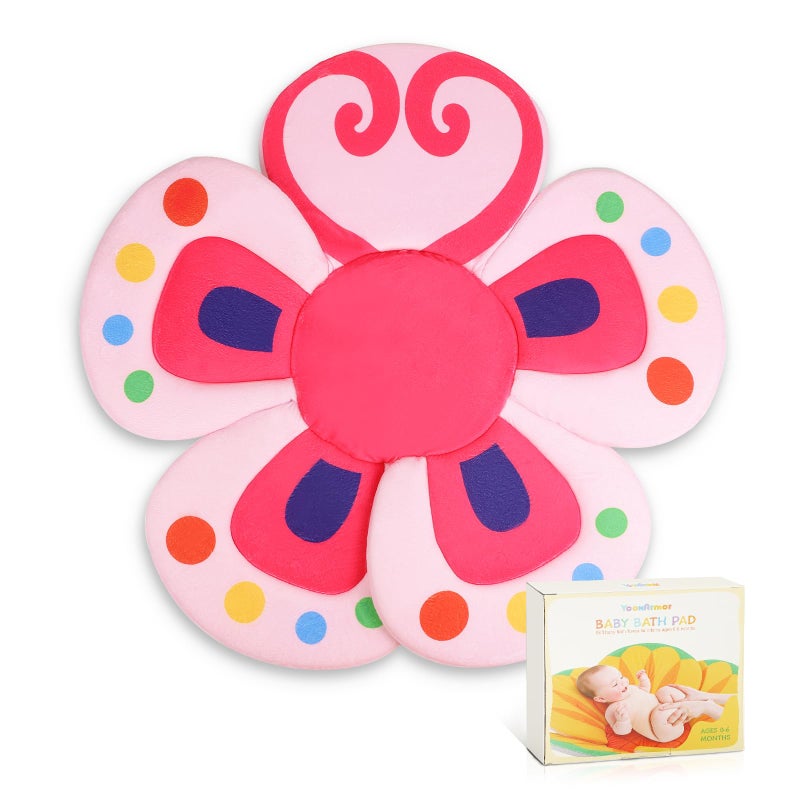 YooxArmor Baby Bath Pad for Infant Bathtub Sink NonSlip Flower Bathtub for Infants 06 Months Soft Baby Sink Bath Cushion for Babies Bath Time Newborns Bath Essentials Must HavesButterfly - Image 2