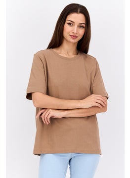 Women Round Neck Short Sleeves Plain T-Shirt, Brown - pzsku/Z46F22C946DB71397CF68Z/45/_/1737642597/304ce133-af7f-4ffb-83c9-8a6e0ae9cf2e