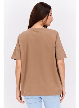 Women Round Neck Short Sleeves Plain T-Shirt, Brown - pzsku/Z46F22C946DB71397CF68Z/45/_/1739110623/e599c73c-4b04-4384-9e34-c5bb36a23acf