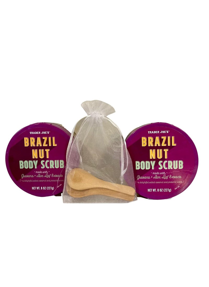 Trader Joe's Trader Joe's Brazil Nut Body Scrub Two-Pack with a Drawstring Pouch of 2 Cosmetic-Grade Dispensing Spoons…  - Image 2