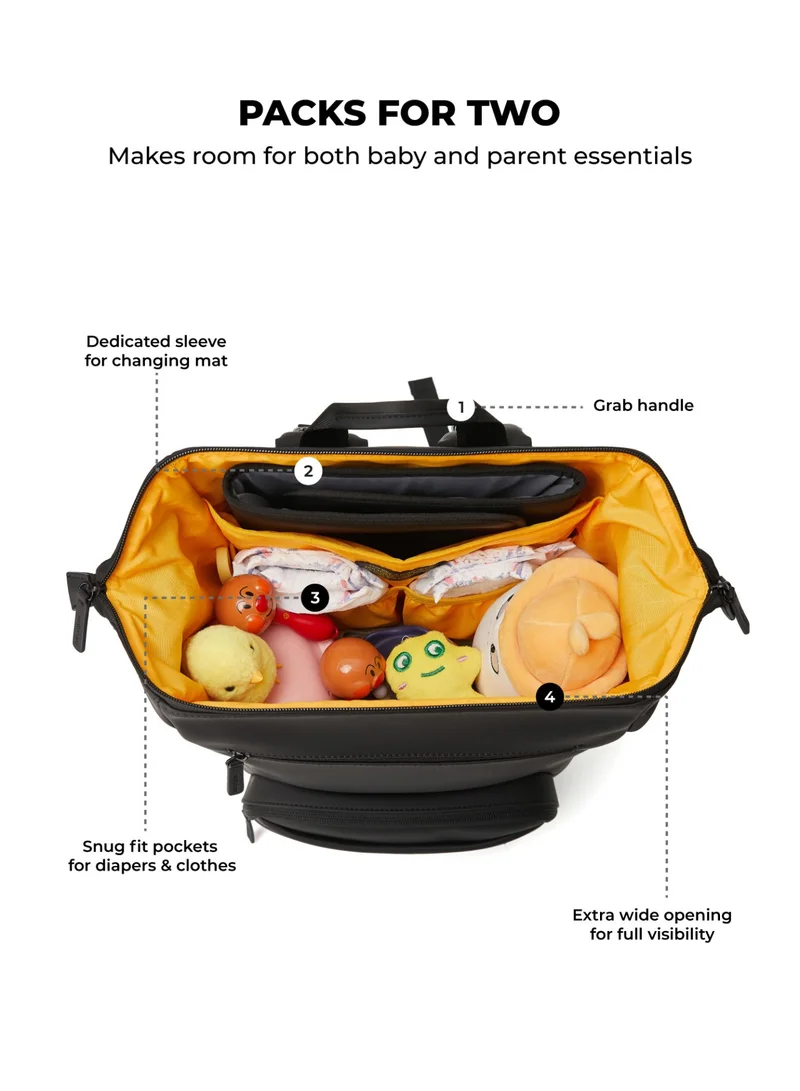 موكوبارا للتجارة ذ.م.م The Playdate Diaper Backpack - 10 kg Capacity, Premium Soft-Touch Polyurethane Material | Bedtime Story