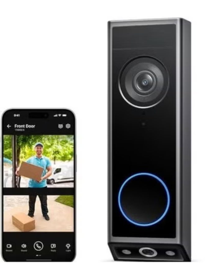 Dual Camera Video Doorbell - 2K Full HD - Colour Night Vision - Package Detection - Wired or Battery Operated Smart Doorbell - Image 1