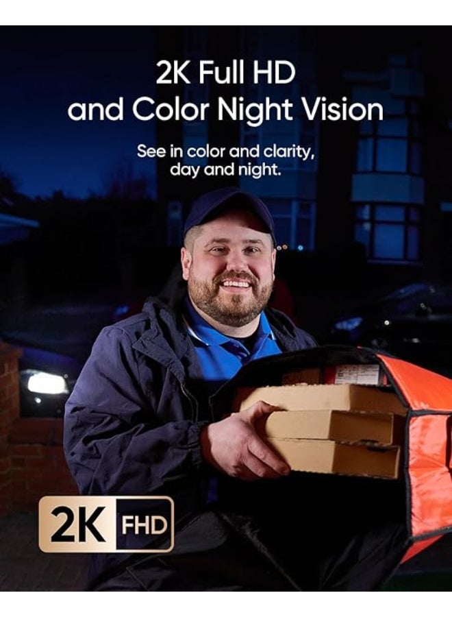 Dual Camera Video Doorbell - 2K Full HD - Colour Night Vision - Package Detection - Wired or Battery Operated Smart Doorbell - Image 2